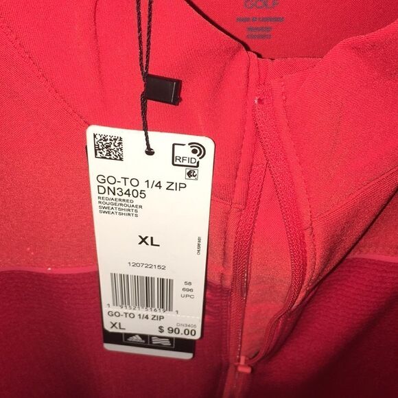 Sunday Red BIG logo Go TO 1/4 adidas golf jacket - Picture 2 of 4